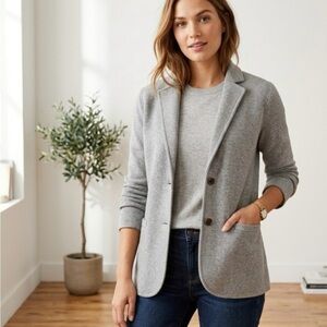 J crew Mercantile Grey Knit Sweater Blazer